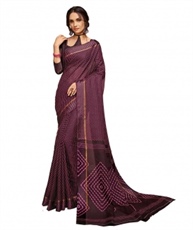 Shangrila Designer Women`s Geometric Graphic Printed Kota Silk Saree with Blouse Piece (RNGUSV5-4435, Purple)