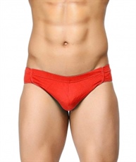 BASIICS by La Intimo Men`s Red Cotton Spandex Breatheable Chic Brief