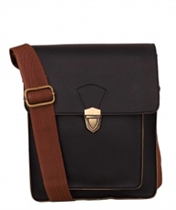 Lapis O Lupo Push Lock Men Sling Bag (Black)