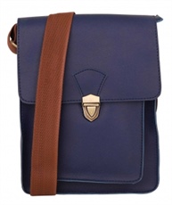 Lapis O Lupo Push Lock Men Sling Bag (Blue)