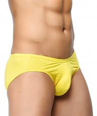 BASIICS by La Intimo Men`s Yellow Cotton Spandex Ultra-Soft Classic Brief