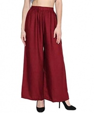  Women`s Rayon Palazzo Pant Maroon