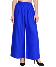  Women`s Rayon Palazzo Pant Royal Blue