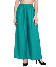  Women`s Rayon Palazzo Pant  Rama Green