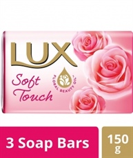 Lux Soft Touch Silk Essence and Rose Water Soap Bar, 150gm (Pack of 3, Save Rupees 6)