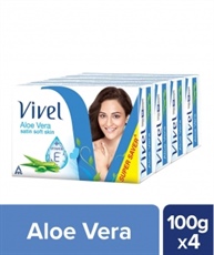 Vivel Aloe Vera Bathing Bar, 100gm (Pack of 4)