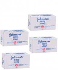 Johnsons & Johnson Baby Bar Soap (White, 100gm) - Pack 4