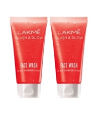 Lakme Blush and Glow Gel Face Wash, Strawberry, 50gm (Pack of 2)