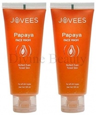 Jovees Pack Of 2 Herbals Papaya Face Wash For Perfect Even Toned Skin - 120 Ml