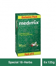 Medimix Ayurvedic Classic 18 Herbs Soap, 125 gm (Pack of 6)