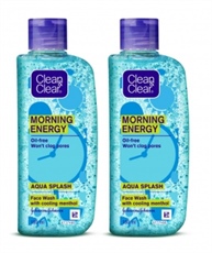 Clean & Clear Morning Energy Aqua Splash, Blue, 150 ml (Pack of 2)