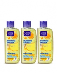 Clean & Clear Morning Energy Lemon Fresh, Yellow, 100 ml (Pack of 3)