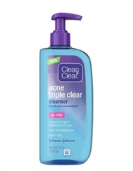 Clean & Clear Acne Triple Clear Cleanser, 8 Oz