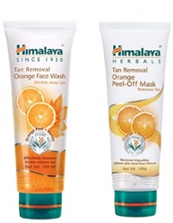 Himalaya Tan Removal Orange Face Wash, 100ml & Herbals Tan Removal Orange Peel-off Mask, 100gm Combo