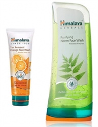 Himalaya Tan Removal Orange Face Wash, 100ml and Himalaya Herbals Purifying Neem Face Wash, 300ml