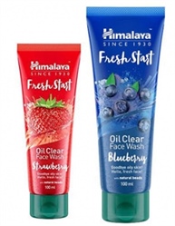 Himalaya Fresh Start Oil Clear Face Wash, Strawberry, 100ml and Himalaya Fresh Start Oil Clear Face Wash, Blueberry, 100ml