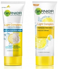 Garnier Skin Naturals, Light Complete Double Action Facewash, 100gm and Garnier Skin Naturals, Light Complete Face Wash, 100g