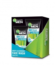 Garnier Men Oil Clear Clay D-Tox Deep Cleansing Icy Face Wash, Pack of 2, 200gm