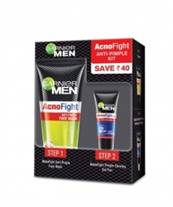 Garnier Men Acno Fight Anti-Pimple Kit (Acno Fight Facewash, 50gm + Acno Fight Clearing Gel,10ml)