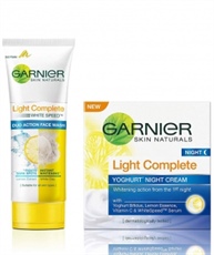 Garnier Skin Naturals, Light Complete Double Action Facewash, 100gm+Garnier Skin Naturals, Light Complete Night Cream, 40gm