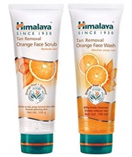 Himalaya Tan Removal Orange Face Scrub, 100gm and Himalaya Tan Removal Orange Face Wash, 100ml