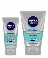 NIVEA MEN Moisturiser, Oil Control, 50ml and NIVEA MEN Face Wash, Oil Control With Vitamin C, 100ml