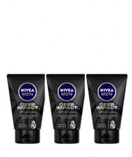 Nivea Men Deep Impact Intense Clean Face Wash, 100 ml (Pack of 3)