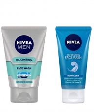 NIVEA MEN Face Wash, Oil Control With Vitamin C, 100ml & Face Wash, Refreshing With Vitamin E & Hydra HQ, 150ml Combo