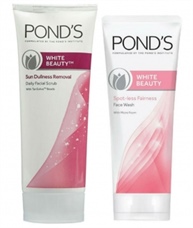 PONDS 50 gm White Beauty Sun Dullness Removal Face Scrub and 50gm Spotless Fairness Face Wash with 4.5gm Fair & Lovely Multi Vitamin Cream