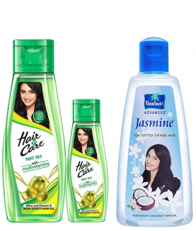 Hair & Care Fruit Oils Green, 300ml with Free 100ml & Parachute Advansed Jasmine Coconut Hair Oil, 500ml