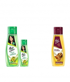 Hair & Care Fruit Oils Green, 300ml with Free 100ml & Hair & Care Dry Fruit Oil with Walnut and Almond, 500 ml (Non-Sticky Hair Oil)