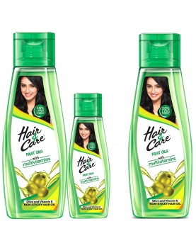 Hair & Care Fruit Oils Green, 300ml with Free 100ml & Fruit Oils with Olive, Mosambi & Green Apple, 200 ml (Non- Sticky Hair Oil) Combo