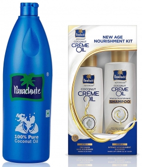 Parachute Coconut Oil Bottle - 600 ml & Advansed Coconut Creme Oil with Intense Nourishment Shampoo Combo Pack - 150 ml Each Combo