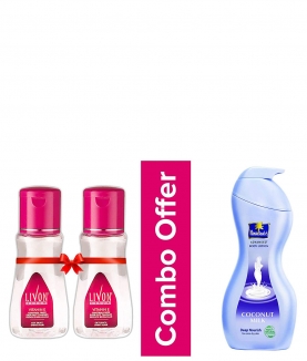 Livon Serum, 100ml (Pack of 2) and Parachute Advansed Body Lotion Deep Nourish, 400 ml