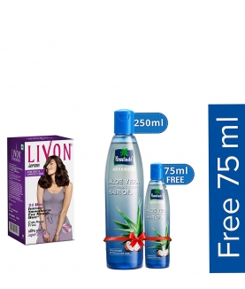 Livon Serum for Dry and Unruly Hair, 100ml and Parachute Advansed Aloe Vera Enriched Coconut Hair Oil, 250ml (Free 75ml)