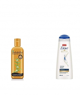 Indulekha Bringha Anti Hair Fall Shampoo, 200ml & Dove Intense Repair Shampoo, 340ml