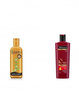 Indulekha Bringha Anti Hair Fall Shampoo, 200ml & TRESemme Keratin Smooth Shampoo, 340ml