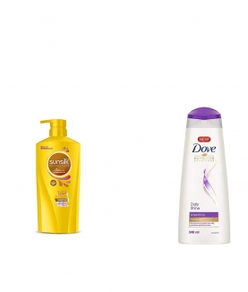 Sunsilk Nourishing Soft & Smooth Shampoo 650ml & Dove Daily Shine Shampoo, 340ml