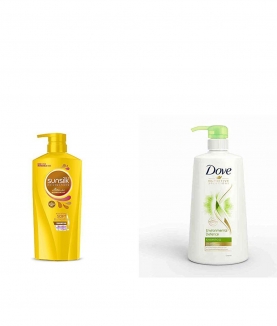 Sunsilk Nourishing Soft & Smooth Shampoo 650ml & Dove Environmental Defence Shampoo, 650ml