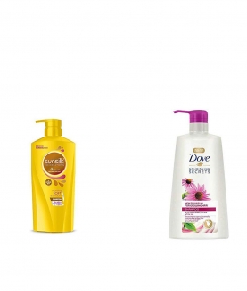 Sunsilk Nourishing Soft & Smooth Shampoo 650ml & Dove Healthy Ritual for Growing Hair Shampoo, 650 ml