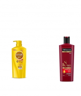 Sunsilk Nourishing Soft & Smooth Shampoo 650ml & TRESemme Keratin Smooth Shampoo, 340ml