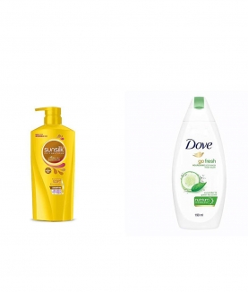 Sunsilk Nourishing Soft & Smooth Shampoo 650ml & Dove Go Fresh Nourishing Body Wash, 190ml