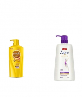 Sunsilk Nourishing Soft & Smooth Shampoo 650ml & Dove Daily Shine Shampoo, 650ml