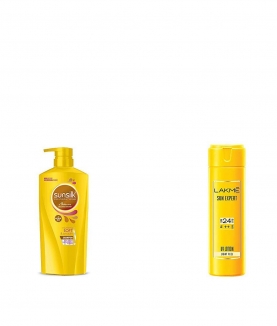 Sunsilk Nourishing Soft & Smooth Shampoo 650ml & Lakme Sun Expert SPF 24 PA Fairness UV Sunscreen Lotion, 60ml