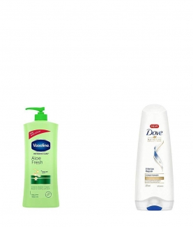 Vaseline Intensive Care Aloe Fresh Body Lotion, 400 ml & Dove Hair Therapy Intense Repair Conditioner, 175ml