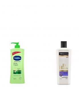 Vaseline Intensive Care Aloe Fresh Body Lotion, 400 ml & TRESemme Hair Fall Defense Conditioner, 190ml