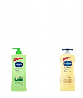 Vaseline Intensive Care Aloe Fresh Body Lotion, 400 ml & Vaseline Intensive Care Deep Restore Body Lotion, 400 ml