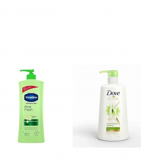 Vaseline Intensive Care Aloe Fresh Body Lotion, 400 ml & Dove Environmental Defence Shampoo, 650ml