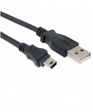 5 PIN MINI USB CABLE 3 FEET FOR CAMERA, MICRO USB CABLE (COMPATIBLE WITH CAMERA, NUVI, GPS, PS3, BLACK, SYNC AND CHARGE CABLE)