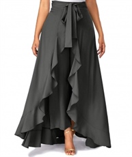  Women`s Solid Flared Skirt(Marengo Grey)